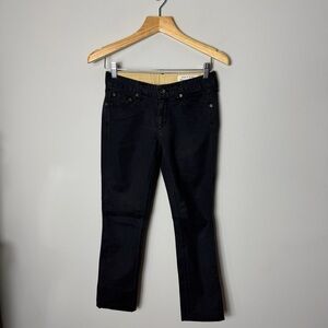Rag & Bone Skinny Black Low Rise Ankle Pants Cotton Size 27